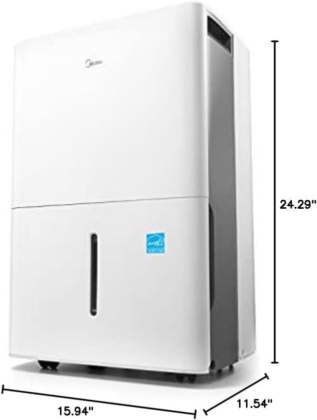imageMidea 4500 Sq FtDehumidifier for Basement Energy Star Certified With Reusable Air Filter 50 Pint  Ideal For Basements Large ampamp Medium Sized Rooms And Bathrooms White4 500 Sq Ft  WiFi