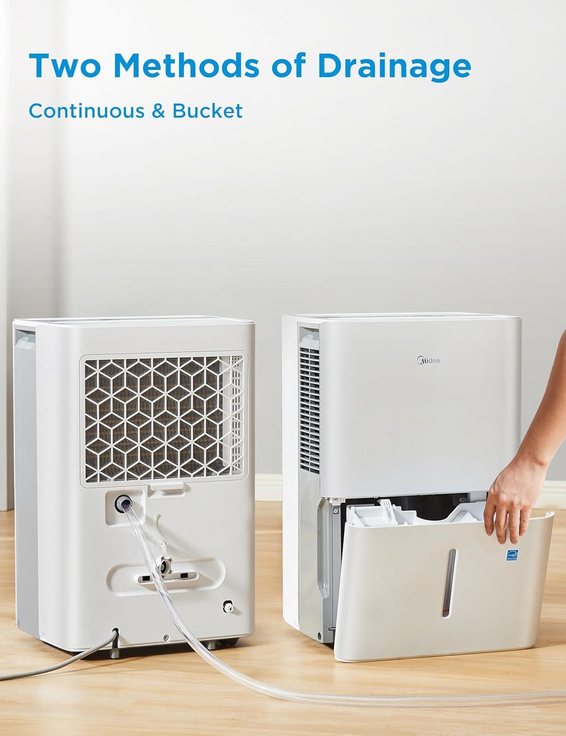 imageMidea 4500 Sq FtDehumidifier for Basement Energy Star Certified With Reusable Air Filter 50 Pint  Ideal For Basements Large ampamp Medium Sized Rooms And Bathrooms White1 500 Sq Ft  WiFi