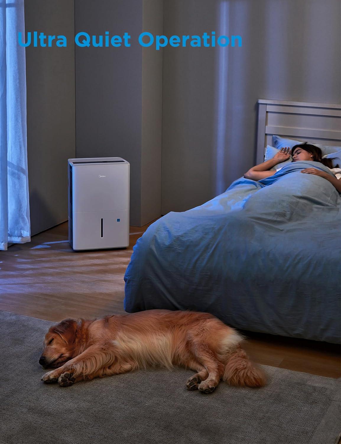 imageMidea 4500 Sq FtDehumidifier for Basement Energy Star Certified With Reusable Air Filter 50 Pint  Ideal For Basements Large ampamp Medium Sized Rooms And Bathrooms White4 500 Sq Ft with Pump  WiFi Upgraded