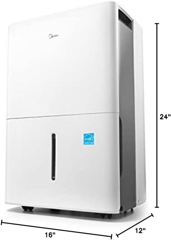 imageMidea 4500 Sq FtDehumidifier for Basement Energy Star Certified With Reusable Air Filter 50 Pint  Ideal For Basements Large ampamp Medium Sized Rooms And Bathrooms White4 500 Sq Ft with Pump  WiFi Upgraded