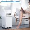 imageMidea 6000 BTU ASHRAE 5000 BTU SACC Portable Air Conditioner Cools up to 150 Sq Ft with Dehumidifier ampamp Fan mode Easy touse Remote Control ampamp Window Installation Kit IncludedWhite