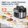imageMidea 9in1 Multi Cooker 6L with 12 Cooking Functions Pressure Cook SlowampampRice Cooker Sous Vide Cake Maker etc 70 Faster NonStick Brushed Steel ampamp Black