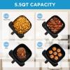 imageMidea Air Fryer 55QT Heatexpress Rapid Air Technology 9 Preset Menus Quick and Easy Meals 1 Minute Button and Favorite Function 90 less oil Easy to Clean Varied RecipesBlack
