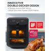imageMidea Dual Basket Air Fryer Oven 11 Quart 8 in 1 Functions Clear Window Smart Sync Finish Works with Alexa WiFi Connectivity 50 App Recipes for family meals Bake Roast Grill Broil Toast