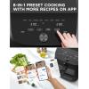 imageMidea Dual Basket Air Fryer Oven 11 Quart 8 in 1 Functions Clear Window Smart Sync Finish Works with Alexa WiFi Connectivity 50 App Recipes for family meals Bake Roast Grill Broil Toast