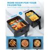 imageMidea Dual Basket Air Fryer Oven 11 Quart 8 in 1 Functions Clear Window Smart Sync Finish Works with Alexa WiFi Connectivity 50 App Recipes for family meals Bake Roast Grill Broil Toast