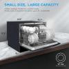 imageMidea MDC22P1ABB Tabletop Countertop Energy Star Portable Dishwasher 6 Place Settings ampamp 8 Washing Programs Speed BabyCare ECOampamp Glass Dish Washer for Dorm RVampamp Apartment BlackBlack