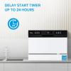 imageMidea MDC22P1AWW Energy Star Portable Dishwasher 6 Place Settings ampamp 8 Washing Programs Speed BabyCare ECOampamp Glass Dish Washer for Dorm RVampamp Apartment White