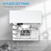imageMidea MDC22P1AWW Energy Star Portable Dishwasher 6 Place Settings ampamp 8 Washing Programs Speed BabyCare ECOampamp Glass Dish Washer for Dorm RVampamp Apartment White
