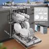 imageMidea MDF18A1AST Builtin Dishwasher with 8 Place Settings 6 Washing Programs Stainless Steel Tub Heated Dry Energy StarBlack
