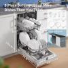 imageMidea MDF18A1AST Builtin Dishwasher with 8 Place Settings 6 Washing Programs Stainless Steel Tub Heated Dry Energy StarWhite