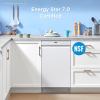 imageMidea MDF18A1AST Builtin Dishwasher with 8 Place Settings 6 Washing Programs Stainless Steel Tub Heated Dry Energy StarWhite