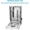 imageMidea MDF18A1AST Builtin Dishwasher with 8 Place Settings 6 Washing Programs Stainless Steel Tub Heated Dry Energy StarWhite