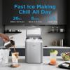 imageMidea MERI26B1AGY Ice Maker Countertop 26lbs Portable Ice Maker 8 Cubes Ready in 6 Mins SelfCleaning with Ice Basket and Scoop 2 Sizes of Bullet Ice for Home Camping Office PartyGrey