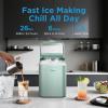 imageMidea MERI26B1AGY Ice Maker Countertop 26lbs Portable Ice Maker 8 Cubes Ready in 6 Mins SelfCleaning with Ice Basket and Scoop 2 Sizes of Bullet Ice for Home Camping Office PartyGreen