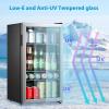 imageMidea MERV115T3AST 115 Cans Beverage Refrigerator with Adjustable Temperature Removable Glass Shelf LED Light Silver115 Cans