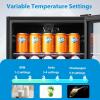 imageMidea MERV115T3AST 115 Cans Beverage Refrigerator with Adjustable Temperature Removable Glass Shelf LED Light Silver115 Cans