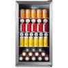 imageMidea MERV115T3AST 115 Cans Beverage Refrigerator with Adjustable Temperature Removable Glass Shelf LED Light Silver115 Cans