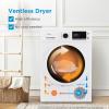 imageMidea MLE25H7BWW Heat Pump Ventless Front Load Dryer Stackable Washing Machine Energy Efficient and Space Saving 44 Cuft White