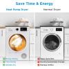 imageMidea MLE25H7BWW Heat Pump Ventless Front Load Dryer Stackable Washing Machine Energy Efficient and Space Saving 44 Cuft White