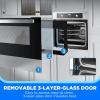 imageMidea MMO12S3ASTZ Over the Range Oven 12 Cuft Slim Stainless Steel Microwaves 1000W Heating Power with 400CMF Vent Fan25 cuft Wall Oven