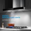imageMidea MVU30W4AST 30 inch Under Cabinet DuctedDuctless Convertible Slim Vent Durable Stainless Steel Kitchen Reusable Filter 3 Speed Exhaust Fan and 2 LED Lights Range Hood 100 CFMT Shape Stove Hood