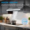 imageMidea MVU30W4AST 30 inch Under Cabinet DuctedDuctless Convertible Slim Vent Durable Stainless Steel Kitchen Reusable Filter 3 Speed Exhaust Fan and 2 LED Lights Range Hood 100 CFMUnder Cabinet Vent