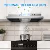 imageMidea MVU30W4AST 30 inch Under Cabinet DuctedDuctless Convertible Slim Vent Durable Stainless Steel Kitchen Reusable Filter 3 Speed Exhaust Fan and 2 LED Lights Range Hood 100 CFMUnder Cabinet Vent