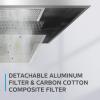imageMidea MVU30W4AST 30 inch Under Cabinet DuctedDuctless Convertible Slim Vent Durable Stainless Steel Kitchen Reusable Filter 3 Speed Exhaust Fan and 2 LED Lights Range Hood 100 CFMUnder Cabinet Vent