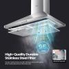 imageMidea MVU30W4AST 30 inch Under Cabinet DuctedDuctless Convertible Slim Vent Durable Stainless Steel Kitchen Reusable Filter 3 Speed Exhaust Fan and 2 LED Lights Range Hood 100 CFMPyramid Hood