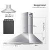 imageMidea MVU30W4AST 30 inch Under Cabinet DuctedDuctless Convertible Slim Vent Durable Stainless Steel Kitchen Reusable Filter 3 Speed Exhaust Fan and 2 LED Lights Range Hood 100 CFMPyramid Hood