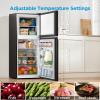 imageMidea WHD113FSS1 Compact Refrigerator 31 cu ft Stainless SteelBlack