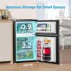 imageMidea WHD113FSS1 Compact Refrigerator 31 cu ft Stainless SteelBlack