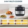 imageMidea WideMax 12in1 Electric Pressure Cooker 65 Quart 12 Presets MultiFunctional Programmable Slow Cooker Rice Cooker Steamer Saut Pan Cake Yogurt Warmer and MoreInclined Panel