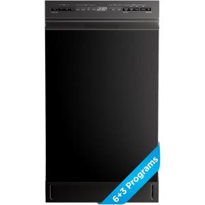 imageMidea MDF18A1AST Builtin Dishwasher with 8 Place Settings 6 Washing Programs Stainless Steel Tub Heated Dry Energy StarBlack