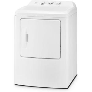 imageMidea MLTG37N1BWW Gas Dryer Auto Sensor Dry Wrinkle CareAir Fluff EasyUsing Control Panel 12 Total Cycles 67 Cuft WhiteGas