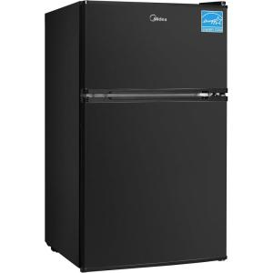 imageMidea WHD113FSS1 Compact Refrigerator 31 cu ft Stainless SteelBlack