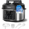 imageMidea 9in1 Multi Cooker 6L with 12 Cooking Functions Pressure Cook SlowampampRice Cooker Sous Vide Cake Maker etc 70 Faster NonStick Brushed Steel ampamp Black