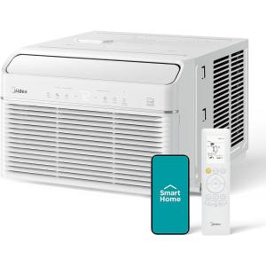 imageMidea 12000 BTU Smart Inverter Air Conditioner Window Unit with Heat and Dehumidifier  Cools up to 550 Sq Ft Energy Star Rated Quiet Operation Electronic Controls Remote Control White8 000 BTU with Heat