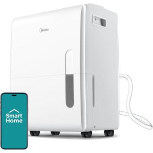 imageMidea 4500 Sq FtDehumidifier for Basement Energy Star Certified With Reusable Air Filter 50 Pint  Ideal For Basements Large ampamp Medium Sized Rooms And Bathrooms White5 500 Sq Ft with Pump  WiFi