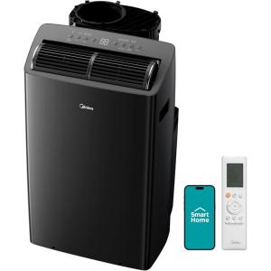 imageMidea Duo 14000 BTU 12000 BTU SACC High Efficiency Inverter Ultra Quiet Portable Air Conditioner with Heat up to 550 Sq Ft Works with AlexaGoogle Assistant with Remote Control ampamp Window KitBlack
