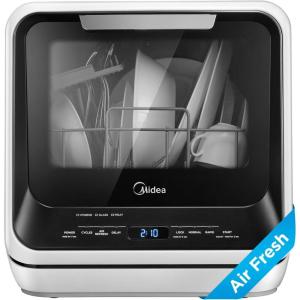 imageMidea MDC17P0ABB Portable Countertop Mini 5L Builtin Water Tank No Hookup Needed 6 Programs 360 Dual Spray 162 HighTempampamp AirRefresh Function Dishwasher for Apartmentsampamp RVs Black