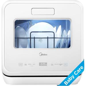 imageMidea MDC17P4CWW Portable Countertop Mini 132Gal Builtin Water Tank Baby Care No Hookup Needed 360 Dual SprayHighTemp wash Dishwasher for Apartmentsampamp RVs White WholeBaby Care