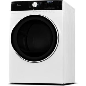 imageMidea MLE45N1AWW Front Load Electric Dryer Matching with Stainless Steel Sensor Dry Wrinkle Care Touch Control 10 Total Cycles 80 Cuft WhiteGas Dryer