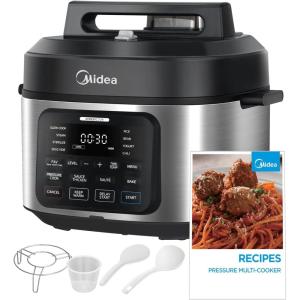 imageMidea WideMax 12in1 Electric Pressure Cooker 65 Quart 12 Presets MultiFunctional Programmable Slow Cooker Rice Cooker Steamer Saut Pan Cake Yogurt Warmer and MoreWideMax