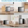imageMidea MERM17B0ABB 17 Cu Ft Mini Fridge Compact Refrigerator with Adjustable Thermostat Reversible Door Low Noise Energy Efficient Ideal for Dorm Office Bedroom BlackSteel Gray