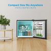 imageMidea MERM17B0ABB 17 Cu Ft Mini Fridge Compact Refrigerator with Adjustable Thermostat Reversible Door Low Noise Energy Efficient Ideal for Dorm Office Bedroom BlackSteel Gray