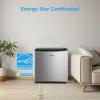 imageMidea MERM17B0ABB 17 Cu Ft Mini Fridge Compact Refrigerator with Adjustable Thermostat Reversible Door Low Noise Energy Efficient Ideal for Dorm Office Bedroom BlackSteel Gray