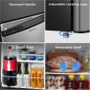 imageMidea MERM17B0ABB 17 Cu Ft Mini Fridge Compact Refrigerator with Adjustable Thermostat Reversible Door Low Noise Energy Efficient Ideal for Dorm Office Bedroom BlackSteel Gray