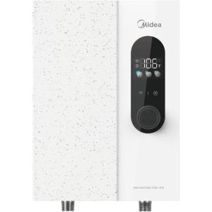 imageMidea 13KWupdated Electric Tankless Water Heater Touch Control WiFi Control LED Display Child Mode 240 Volts with Automatic Power Modulation Ondemand Hot Water White18KWupdated